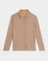 Guest In Residence Showtime Cashmere Collared Button-front Shirt In Brown