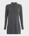 Guest In Residence Showtime Cashmere Mini Shirtdress In Gray