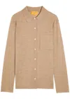 Guest In Residence Showtime Cashmere Collared Button-front Shirt In Brown