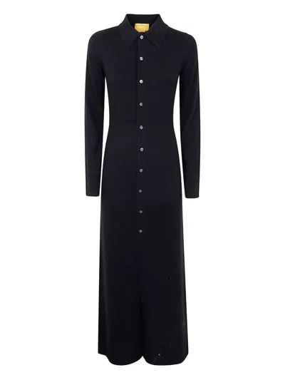 Guest In Residence Showtime Cashmere Shirt Dress In Black