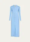 GUEST IN RESIDENCE SHOWTIME LONG-SLEEVE COTTON SILK JERSEY SHIRTDRESS
