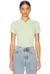 Guest In Residence Ribbed Cashmere Polo Sweater In Mint