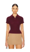 GUEST IN RESIDENCE SHRUNKEN CASHMERE POLO TOP