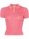 Guest In Residence Shrunken Cashmere Polo Shirt In Red