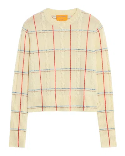 Guest In Residence Shrunken Check Crew In Brown