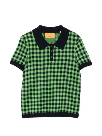 Guest In Residence Shrunken Checked Polo Top In Multi
