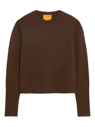 Guest In Residence Shrunken Crew Cashmere Sweater In Brown
