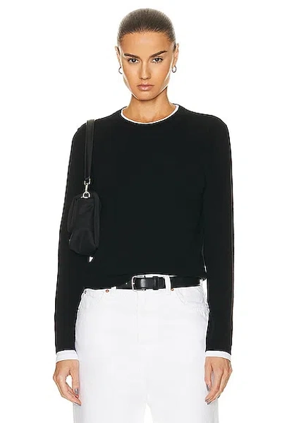 Guest In Residence Shrunken Crew Top In Black