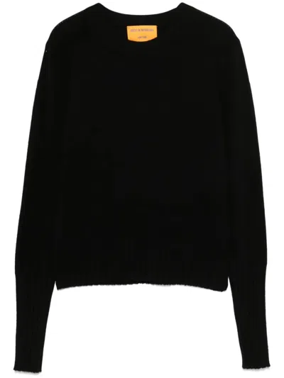 Guest In Residence Shrunken Crew Neck Cashmere Sweater In Black