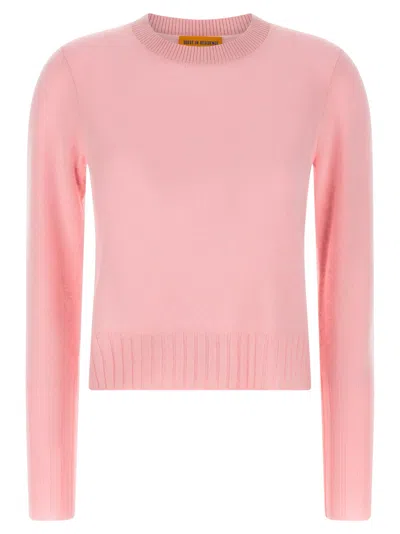 Guest In Residence Shrunken Crew Sweater In Pink