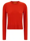 Guest In Residence Shrunken Crew Sweater In Red