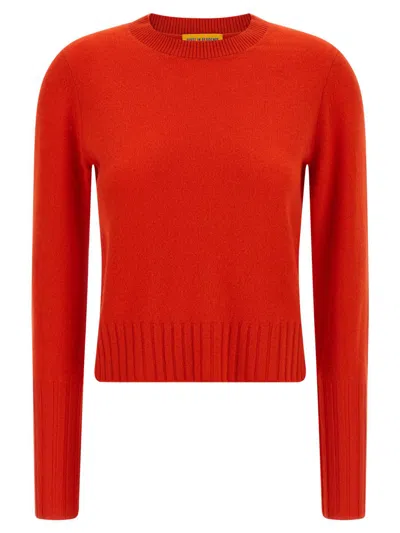 Guest In Residence Shrunken Crew Sweater In Orange