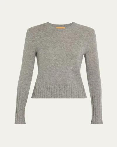 Guest In Residence Shrunken Crewneck Sweater In Cashmere In Gray