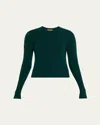 Guest In Residence Shrunken Crewneck Sweater In Cashmere In Green