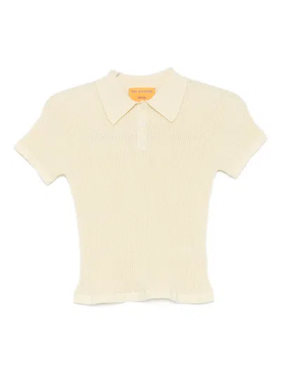 Guest In Residence Shrunken-effect Polo Top In Brown