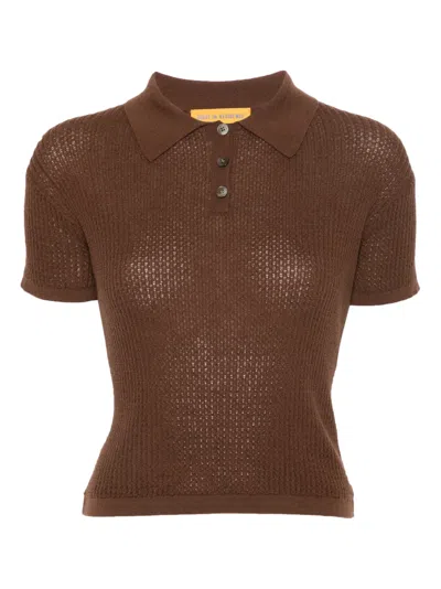 Guest In Residence Ribbed Cashmere Polo Sweater In Brown