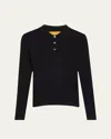 Guest In Residence Shrunken Long-sleeve Cashmere Polo In Black