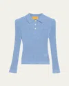 Guest In Residence Shrunken Crewneck Sweater In Cashmere In Blue