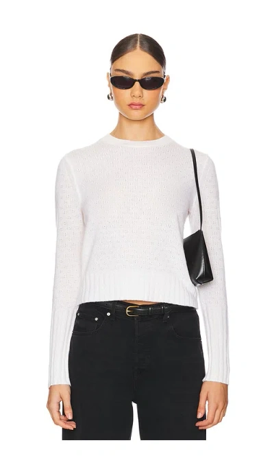 GUEST IN RESIDENCE SHRUNKEN POINTELLE CREW CASHMERE SWEATER