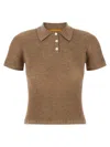 Guest In Residence Shrunken Polo Shirt In Brown