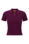 Guest In Residence Shrunken Cashmere Polo Top In Purple