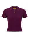 Guest In Residence Shrunken Cashmere Polo Top In Purple
