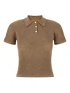 Guest In Residence Shrunken Polo Shirt In Brown