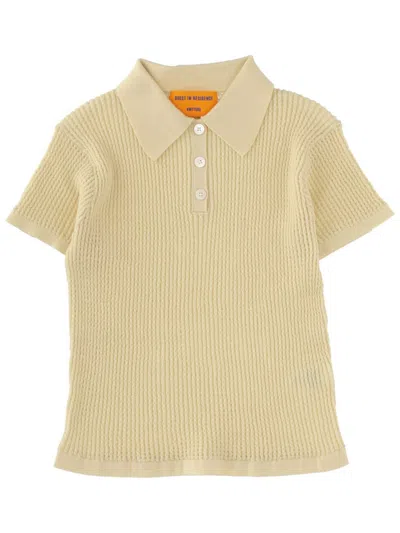 Guest In Residence Shrunken Polo Shirt In Yellow