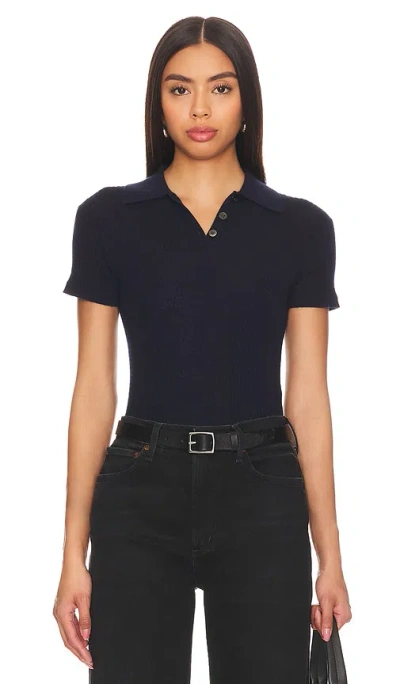 Guest In Residence Shrunken Polo Top In Blue