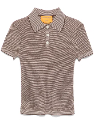 Guest In Residence Shrunken Polo Top In Brown