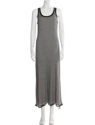 Pre-owned Guest In Residence Silk Long Dress In Gray