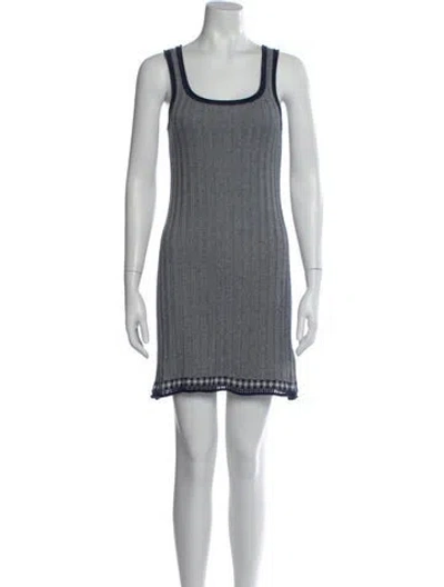 Pre-owned Guest In Residence Silk Mini Dress In Blue