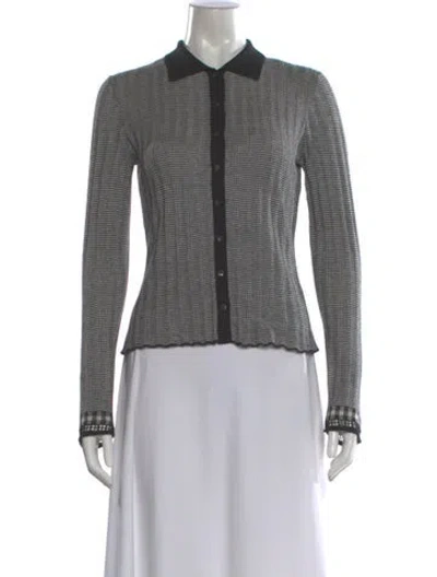 Pre-owned Guest In Residence Silk Patterned Polo In Black