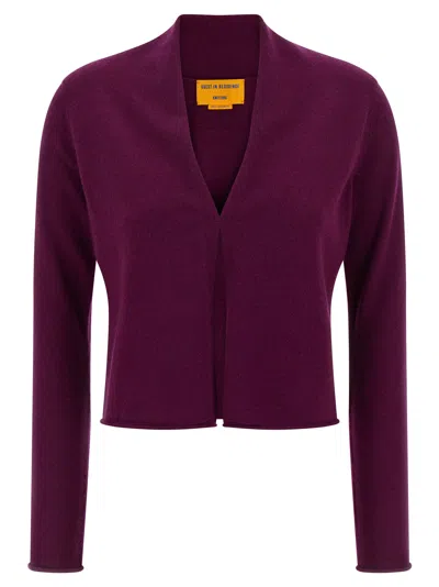 Guest In Residence Stealth Cardigan In Purple