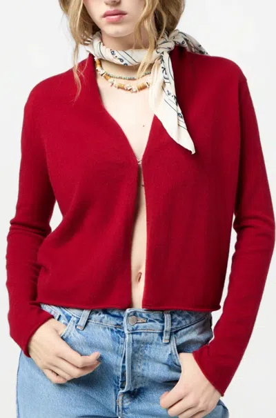 Guest In Residence Stealth Cardigan In Ruby Red