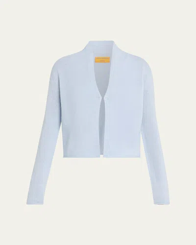 Guest In Residence Stealth Cashmere-linen Cardigan In Blue