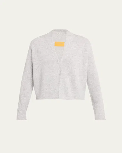 Guest In Residence Stealth Cashmere-linen Cardigan In Gray