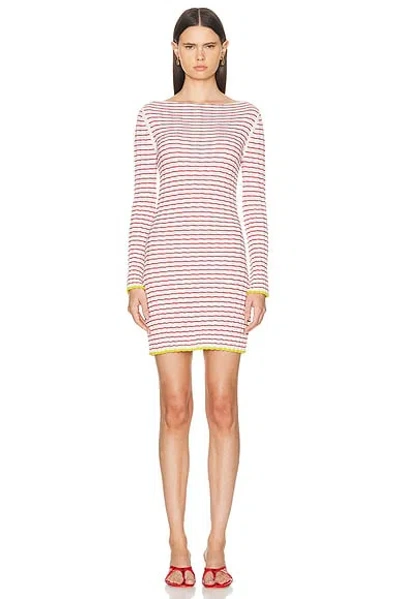 Guest In Residence Stripe Rib Dress In Cream & Rust