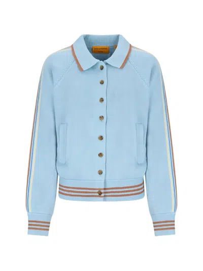 Guest In Residence Striped Button Cardigan In Orange
