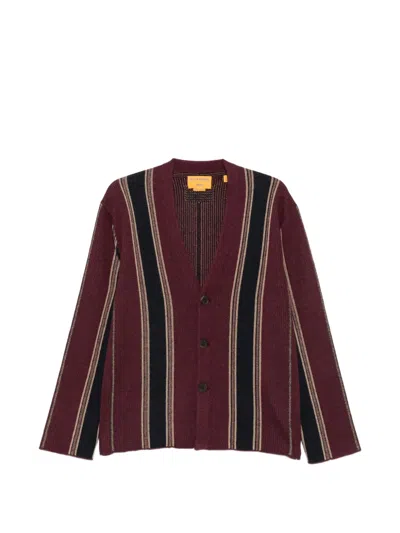 Guest In Residence Striped Cashmere Cardigan In Brown