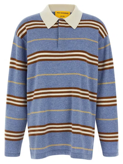 Guest In Residence Striped Cashmere Polo In Blue