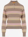 Guest In Residence Collegiate Stripe Polo Taupe Combo In Multi