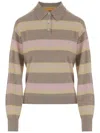 Guest In Residence Collegiate Striped Cashmere Polo In Brown