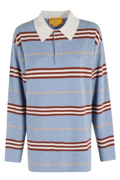 GUEST IN RESIDENCE STRIPED CASHMERE RUGBY SWEATER WITH CLASSIC COLLAR