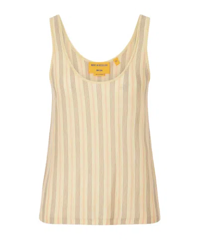 Guest In Residence Striped Cashmere Vest In Neutral
