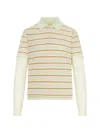 Guest In Residence Layered Striped Cashmere Rugby Jumper In Neutral
