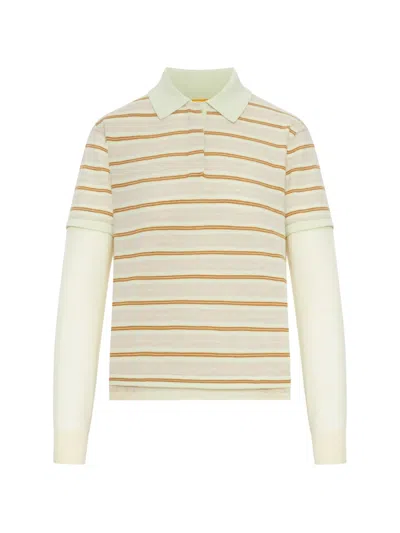 Guest In Residence Layered Striped Cashmere Rugby Jumper In Neutral