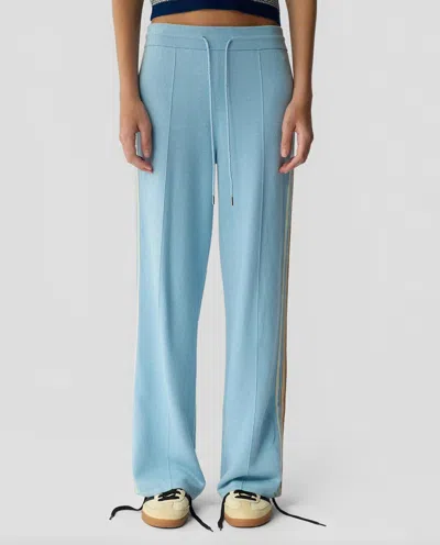 Guest In Residence Striped Cotton-blend Track Pants In Clear Sky In Blue