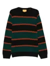 Guest In Residence Stripe Cashmere Crew Sweater Black Combo In Multi