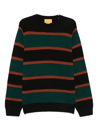 Guest In Residence Stripe Cashmere Crew Sweater Black Combo